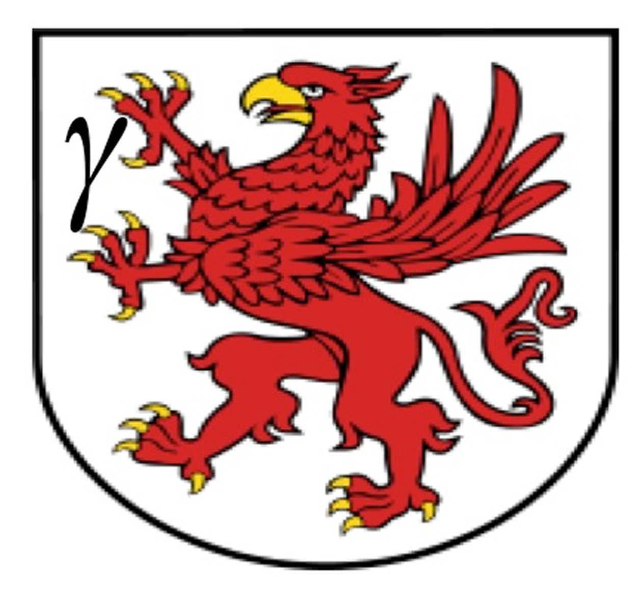 Red griffin with raised claw